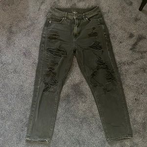 American Eagle Mid-rise Black Ripped Jeans